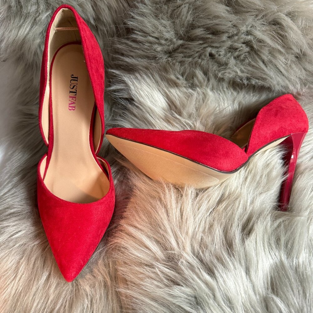 Red Suede Pumps